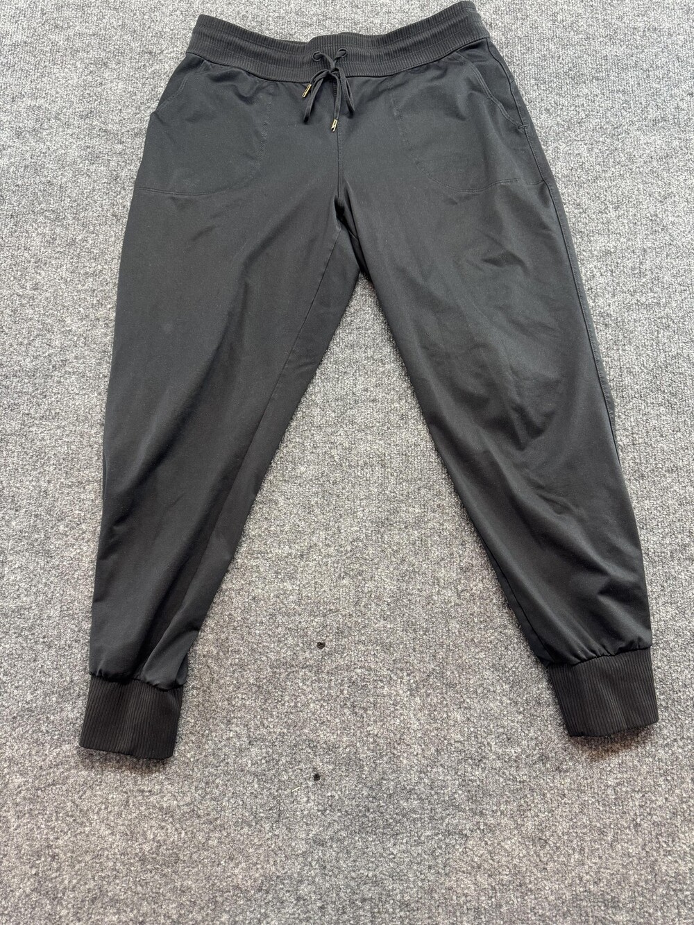 Athleta Jogger Pants Womens Medium Black Elastic Waist Pockets Travel Gym